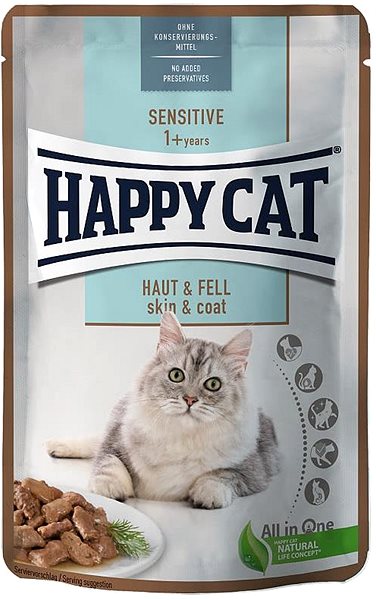 Kapsička pre mačky Happy Cat Kapsička Sensitive MIS Haut & Fell 85 g ...