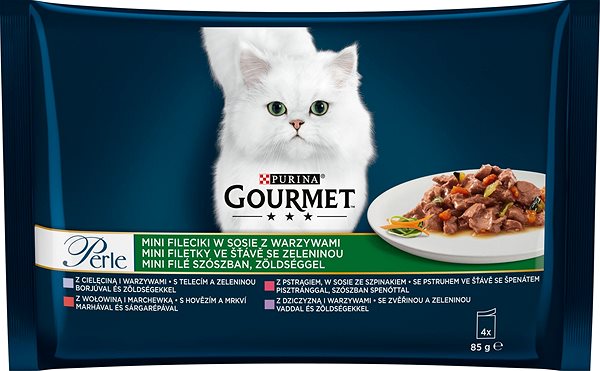 Kapsička pre mačky Gourmet Perle multipack rybí a mäsový výber v šťave 4× 85 g ...