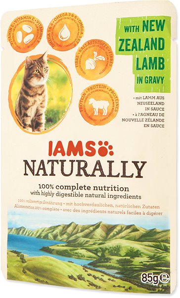 Kapsička pre mačky IAMS Naturally Kapsička jahňacie v omáčke 85 g ...