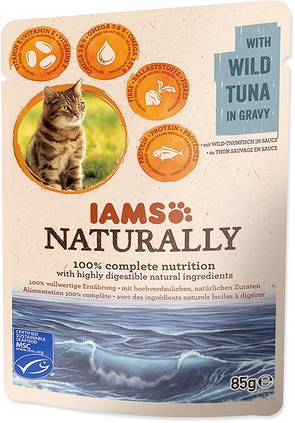 Kapsička pre mačky IAMS Naturally Kapsička tuniak v omáčke 85 g ...