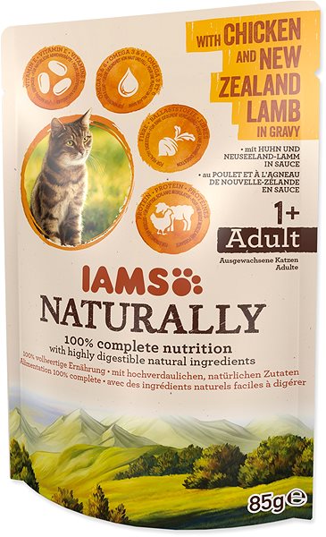 Kapsička pre mačky IAMS Naturally Kapsička kura & jahňacie v omáčke 85 g ...