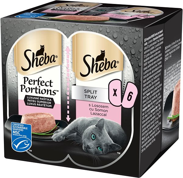 Kapsička pre mačky Sheba Perfect Portions vaničky s lososom pre dospelé mačky 48× 37,5 g ...