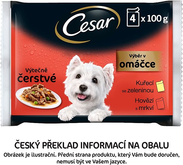 Kapsička pre psov Cesar Selection v omáčke 4× 100 g ...