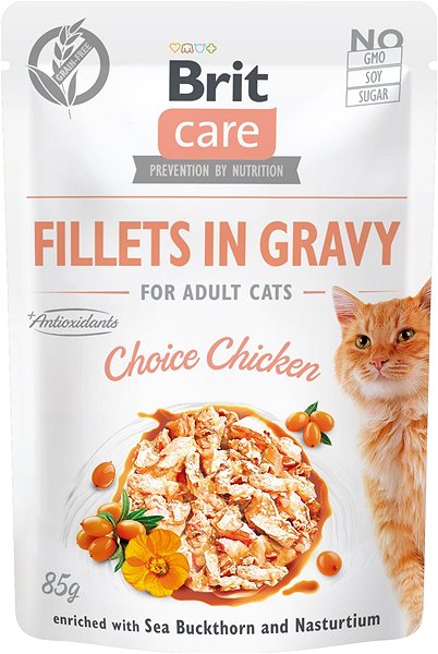 Kapsička pre mačky Brit Care Cat Fillets in Gravy Choice Chicken 12× 85 g ...