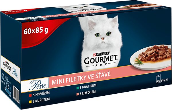 Kapsička pre mačky Gourmet Perle multipack minifiletky v šťave mix. výber 60 × 85 g ...