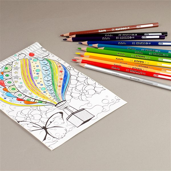 Színes ceruza KORES KOLORES Mandalas stresszoldó színezőkhöz 50 szín Lifestyle