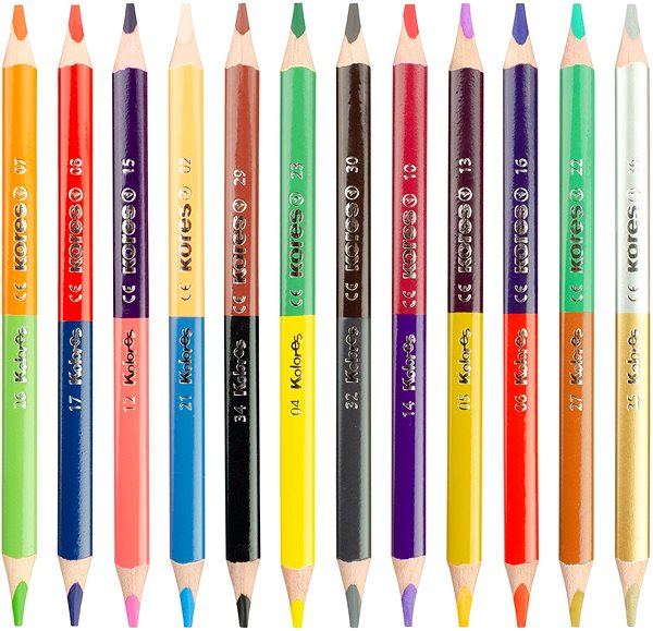 Színes ceruza KORES JUMBO KOLORES DUO 12 db (24 szín) Képernyő
