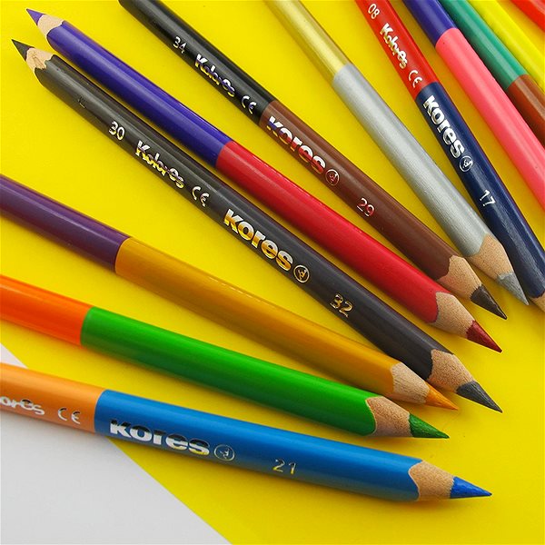 Színes ceruza KORES JUMBO KOLORES DUO 12 db (24 szín) Lifestyle