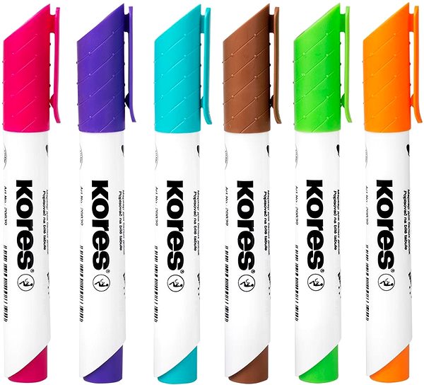 Marker KORES K-MARKER for whiteboards and flipcharts - set of 6 colours Package content