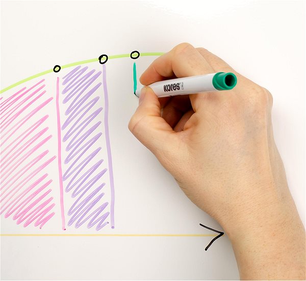 Marker KORES K-MARKER for whiteboards, thin - set of 6 colours Lifestyle