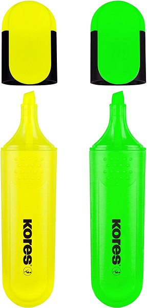 Zvýrazňovač KORES BRIGHT LINER PLUS sada 2 farieb (žltá, zelená) Vlastnosti/technológia