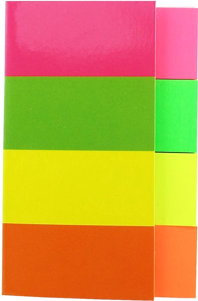Notepad KORES paper bookmarks 20 x 50 mm, 4 x 50 sheets, neon mix .