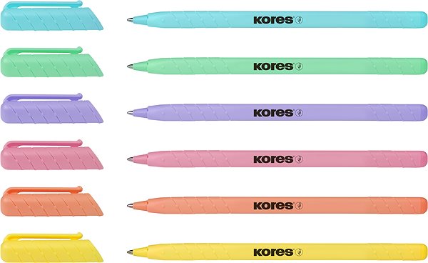 Kuličkové pero KORES K0 Pen Pastel, M-1 mm, mix barev - balení 6 ks ...