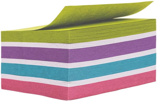 Notepad KORES CUBO Pastel Recycled 75 x 75 mm, 450 sheets, mixed colours.