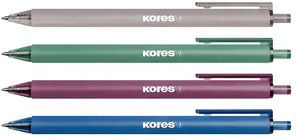 Kugelschreiber KORES Klick Pen Essentials, drückbar - 12er-Pack (4 Vintage-Farben) ...