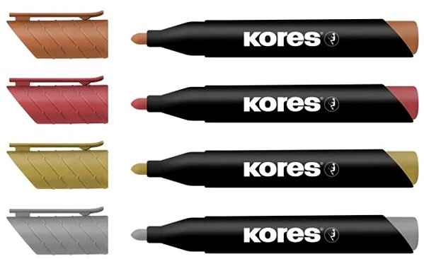 Marker KORES K-Marker Metallic Set 4 Stk., Metallic-Farben (gold, silber, kupferfarben, chrom-rosa) ...