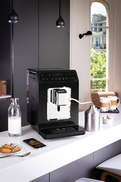 Kaffeevollautomat KRUPS EA891110 Evidence White mit Milchbehälter ...
