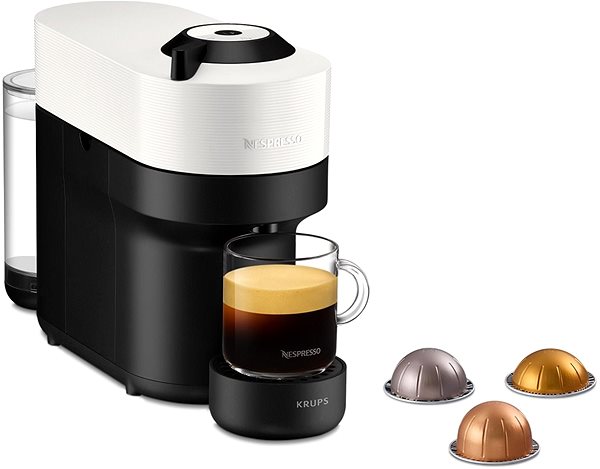 Coffee Pod Machine NESPRESSO KRUPS Vertuo Pop Coconut White XN920110CE2 winter set ...