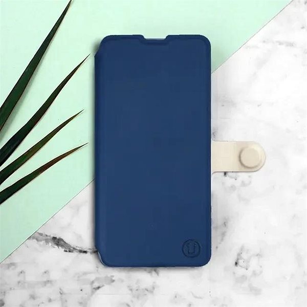 Puzdro na mobil Mobiwear Soft Touch flip na Apple iPhone 15 Plus - Modré & Béžové ...