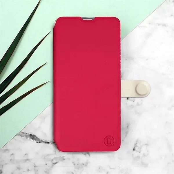 Puzdro na mobil Mobiwear Soft Touch flip na Apple iPhone 15 Plus - Červené & Béžové ...