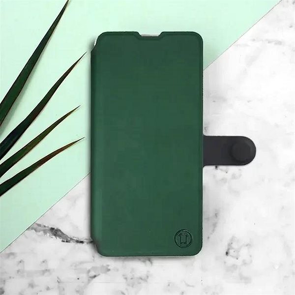 Puzdro na mobil Mobiwear Soft Touch flip na Apple iPhone 15 Plus - Zelené & Čierne ...