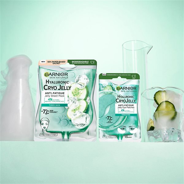 Arcpakolás GARNIER Skin Naturals Hyaluronic Cryo Jelly Anti-Fatigue Jelly Sheet Mask 27 g ...