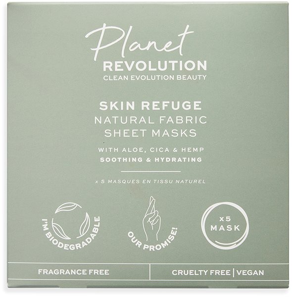 Arcpakolás REVOLUTION Planet Soothing & Hydrating Aloe Fabric Sheet Mask 5 db ...