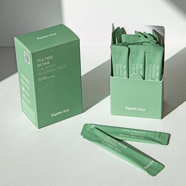 Pleťová maska FARM STAY Tea Tree Biome Calming Sleeping Pack 20 x 4 ml.