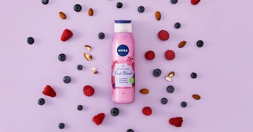 Tusfürdő NIVEA Fresh Blends Raspberry, Blueberry, Almond Milk 300 ml ...