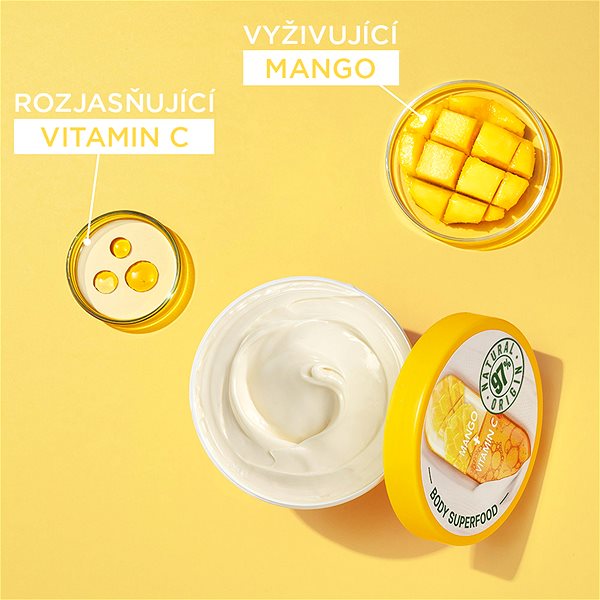 Testápoló krém GARNIER Body Food Glow Cream Mango + Vitamin C 380 ml ...