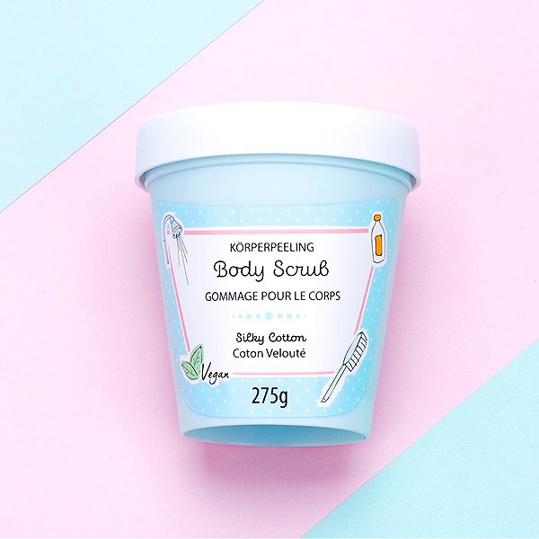 Body scrub BADEFEE Silky Cotton 275 g .