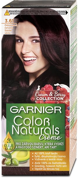 Hajfesték GARNIER Color Naturals 3.61 Cream&Berry Szeder vörös 112 ml Oldalnézet