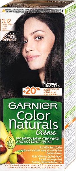 Hajfesték GARNIER Color Naturals 3.12 Jeges sötétbarna 112 ml Oldalnézet
