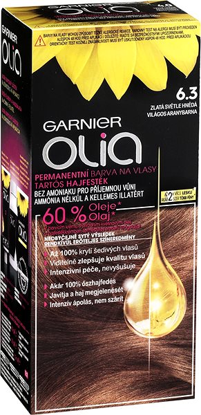 Hajfesték GARNIER Olia 6.3 Világos aranybarna 50 ml Oldalnézet