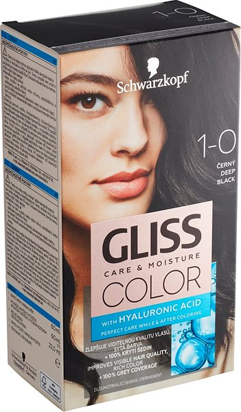 Hair Dye SCHWARZKOPF GLISS COLOUR 1-0 Black 60ml Lateral view