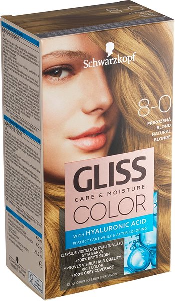 Hair Dye SCHWARZKOPF GLISS COLOUR 8-0 Natural Blonde 60ml Lateral view