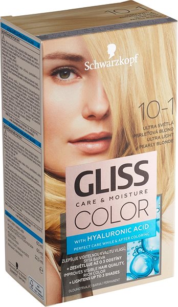 Hair Dye SCHWARZKOPF GLISS COLOUR 10-1 Ultra Light Pearl Blonde 60ml Lateral view