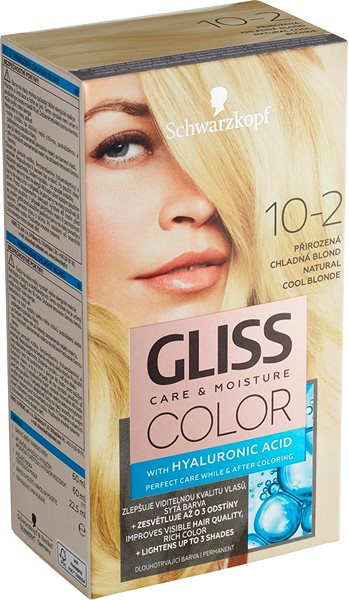 Hair Dye SCHWARZKOPF GLISS COLOUR 10-2 Natural Cool Blonde 60ml Lateral view