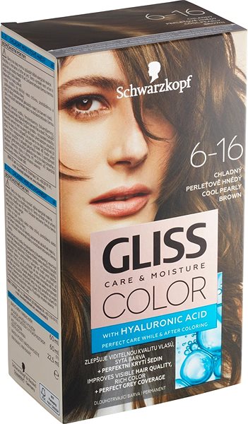 Hair Dye SCHWARZKOPF GLISS COLOUR 6-16 Cool Pearly Brown 60ml Lateral view