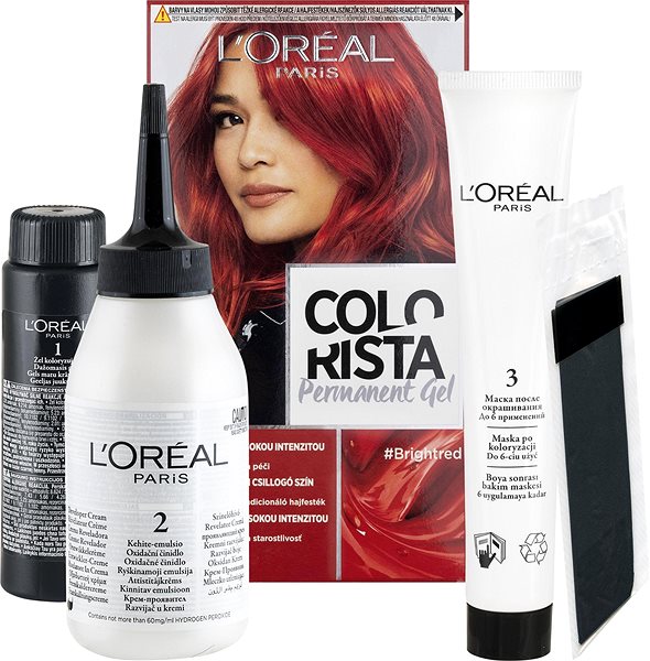 Hair Dye ĽORÉAL PARIS Colorista Permanent Gel #Brightred, 160ml Package content