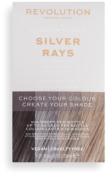 Farba na vlasy REVOLUTION HAIRCARE Rainbow Drops Silver Rays 30 ml Screen