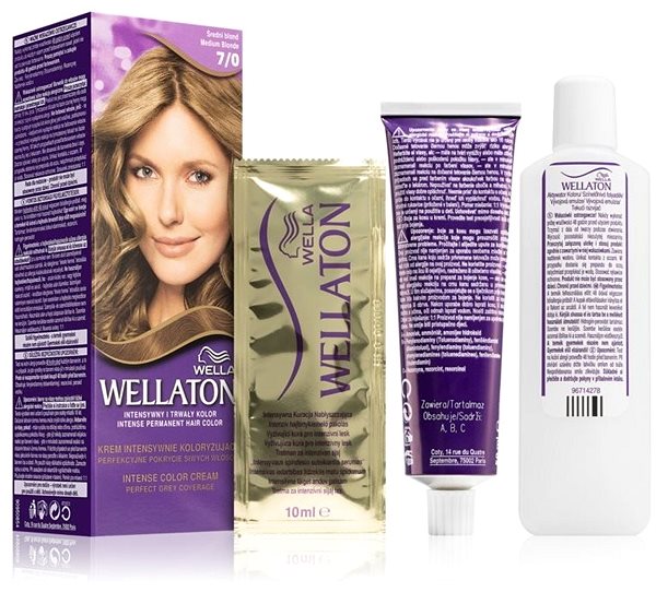 Hair Dye WELLA WELLATON Colour 7/0 MEDIUM BLOND 110ml Package content
