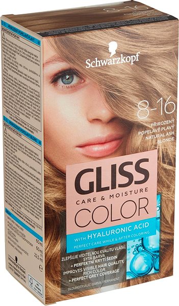 Hair Dye SCHWARZKOPF GLISS Color 8-16 Natural Ash Blonde 60ml Lateral view