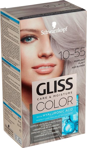 Hair Dye SCHWARZKOPF GLISS Colour 10-55 Ash Blonde 60ml Lateral view