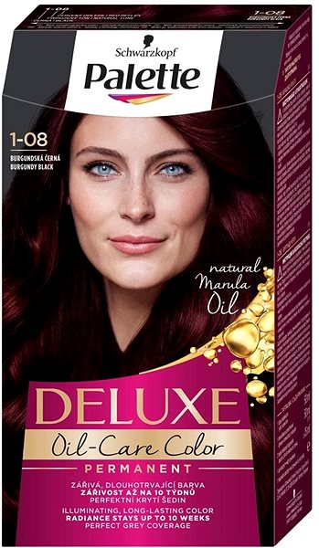 Farba na vlasy SCHWARZKOPF PALETTE Deluxe 1 – 08 Burgundská čierna 50 ml Bočný pohľad