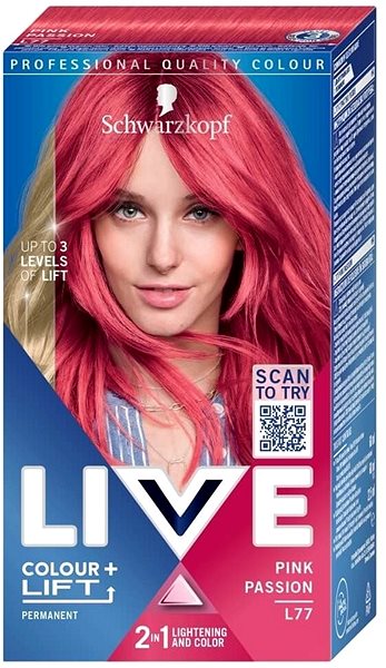 Farba na vlasy SCHWARZKOPF LIVE Colour+Lift L77 Vášnivá ružová 60 ml Bočný pohľad