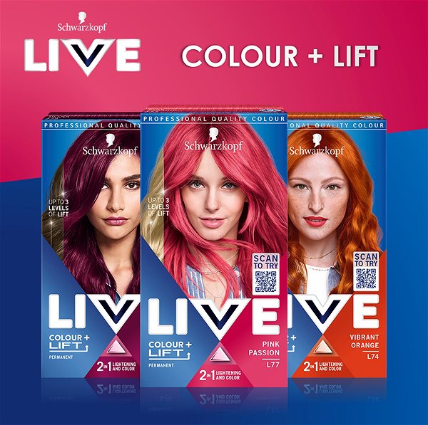 Farba na vlasy SCHWARZKOPF LIVE Colour+Lift L77 Vášnivá ružová 60 ml ...