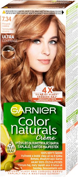 Farba na vlasy GARNIER Color Naturals permanentná farba na vlasy 7.34 prirodzeno-medená, 112 ml Bočný pohľad