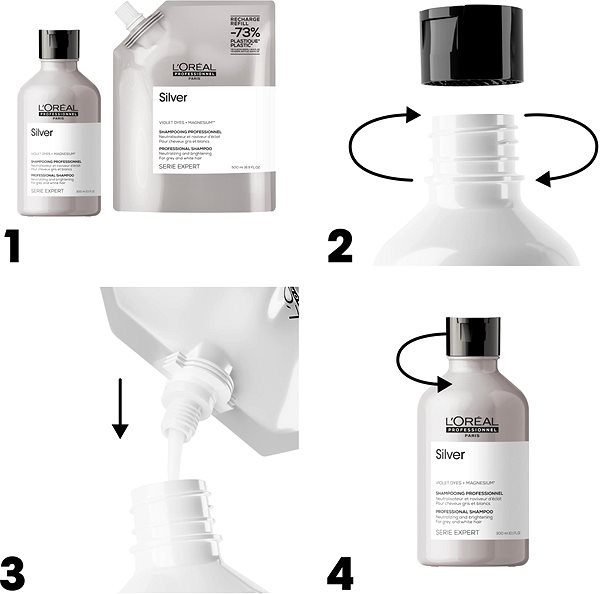 Shampoo L'ORÉAL PROFESSIONNEL Silver replacement cartridge 500 ml .