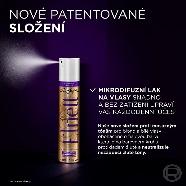 Hairspray L'ORÉAL PARIS Elnett Anti Brassiness Color Correcting Purple 300 ml .